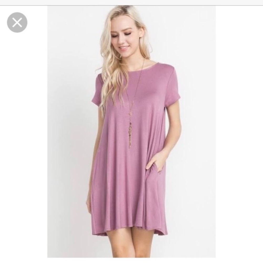💜MTS Mauve Trapeze Pocket Dress💜